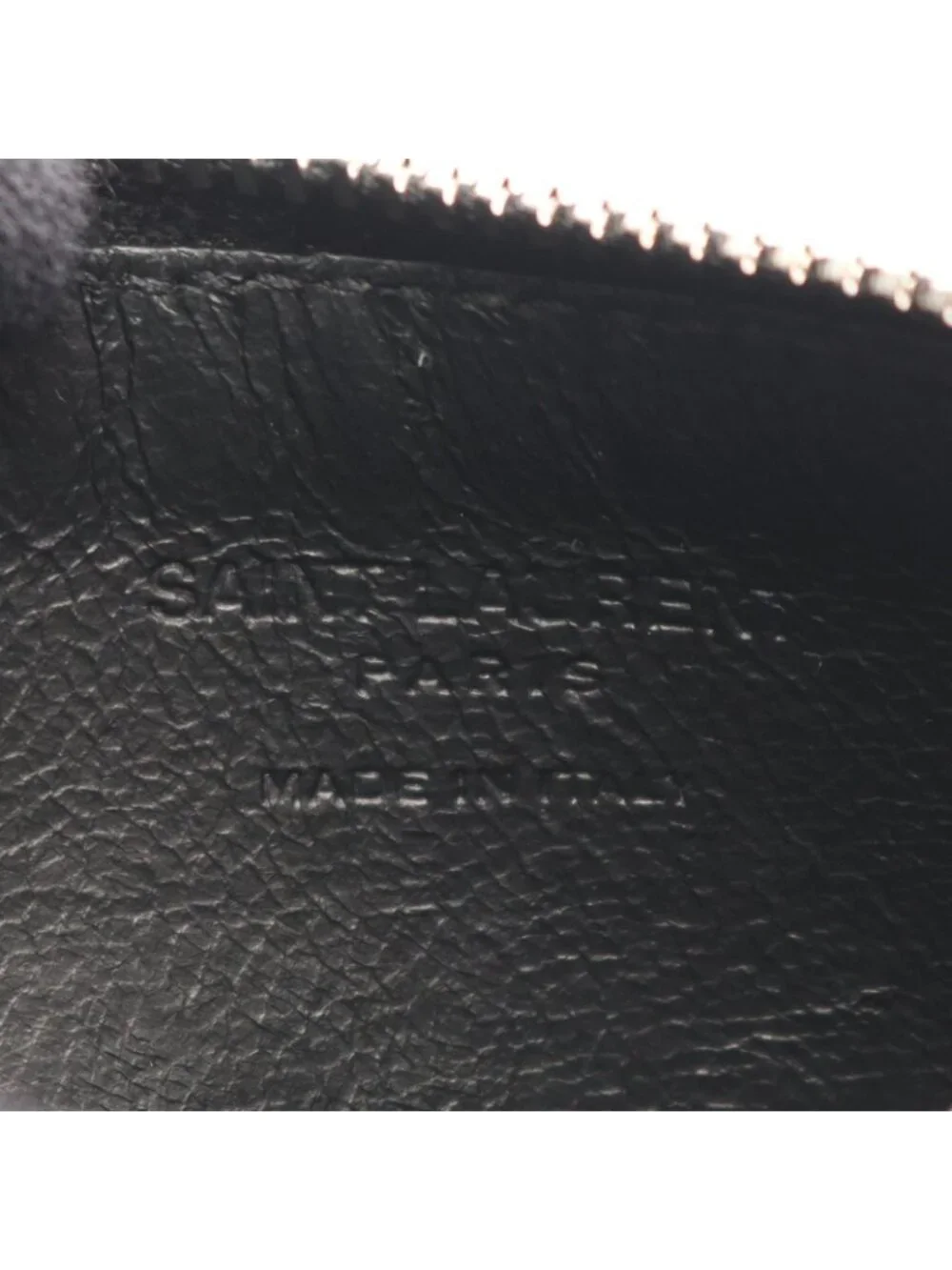 Saint Laurent Paris Coin Purse Fragment Zip Pouch Black Leather Case
